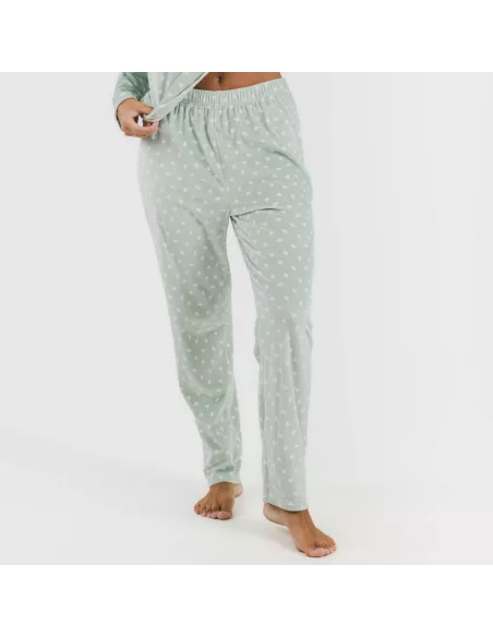 Pijama veludo Natalie verde tiffany Pijama veludo Natalie verde tiffany