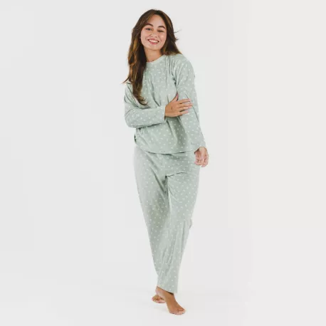 Pijama veludo Natalie verde tiffany