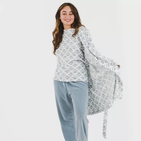 Roupão coral Etea azul indigo