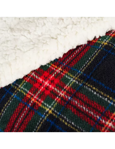 Manta sherpa Cuadro Jairo azul marinho