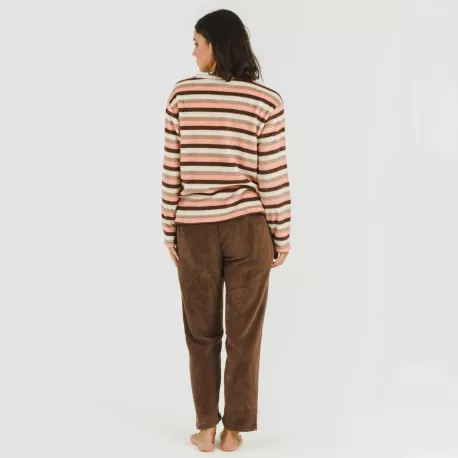 Pijama coral Raya Norma chocolate