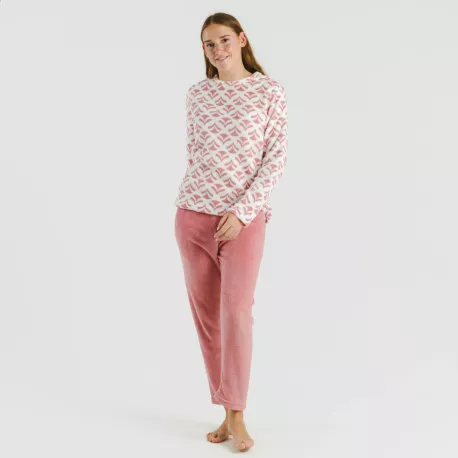 Pijama coral Etea malva