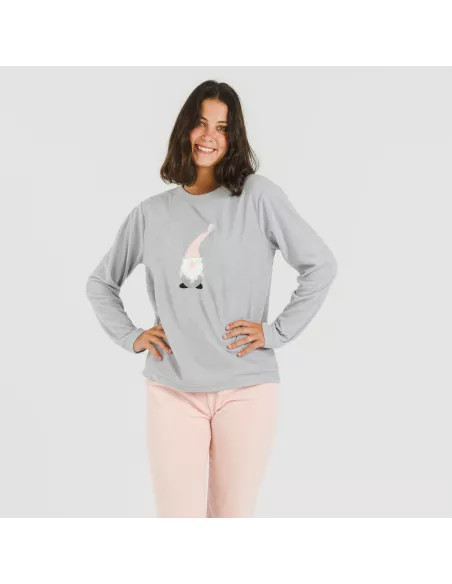 Pijama polar Gnome rosa