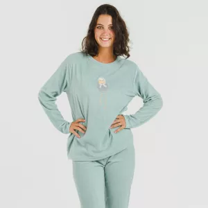Pijama polar Frosty verde tiffany