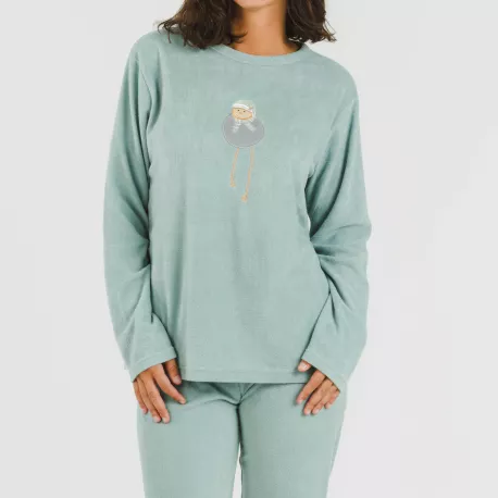 Pijama polar Frosty verde tiffany