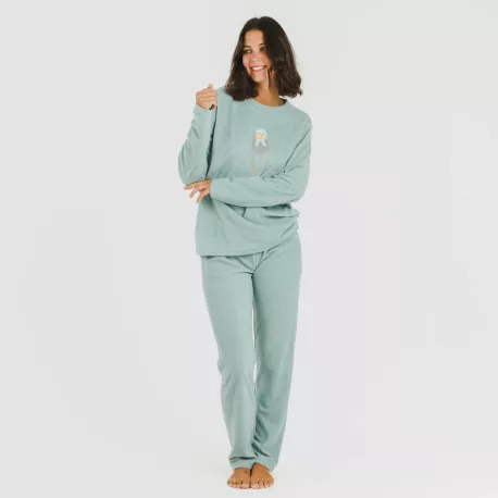 Pijama polar Frosty verde tiffany