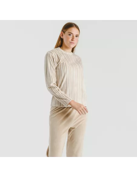 Pijama veludo Raya Oli bege Pijama veludo Raya Oli bege