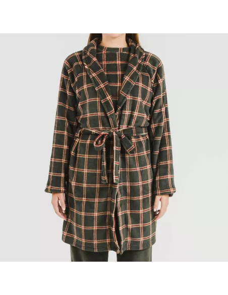 Roupão coral Cuadro Nelby verde caça Roupão coral Cuadro Nelby verde caça