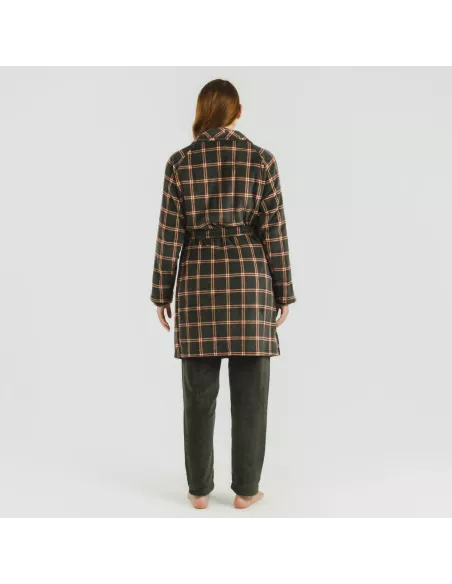 Roupão coral Cuadro Nelby verde caça Roupão coral Cuadro Nelby verde caça