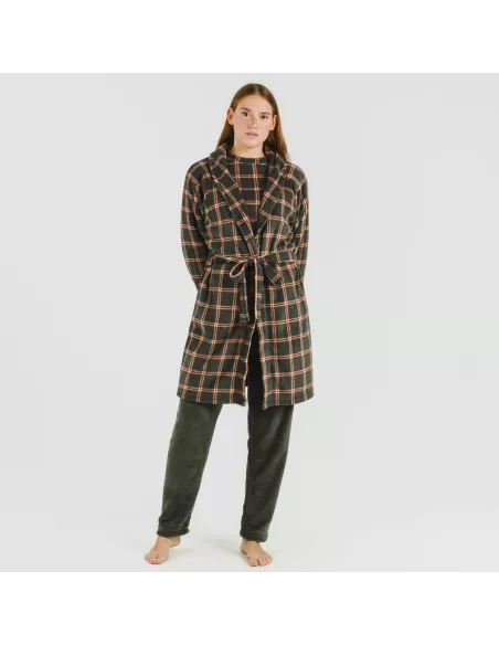 Roupão coral Cuadro Nelby verde caça Roupão coral Cuadro Nelby verde caça