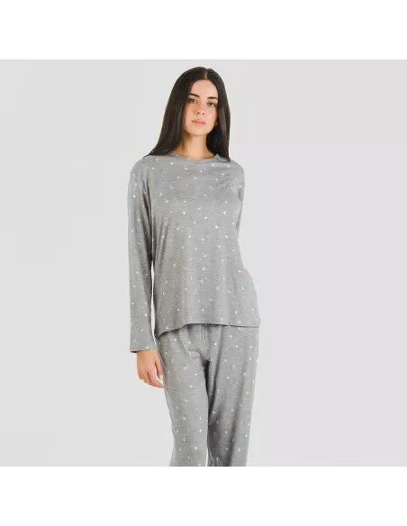 Pijama mulher soft Ambarina cinza marengo