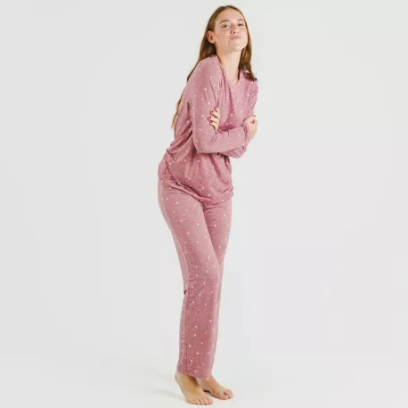 Pijama mulher soft Ambarina malva rosa