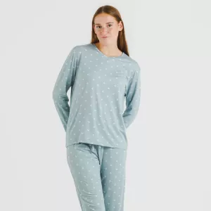 Pijama mulher soft Embera azul indigo 2
