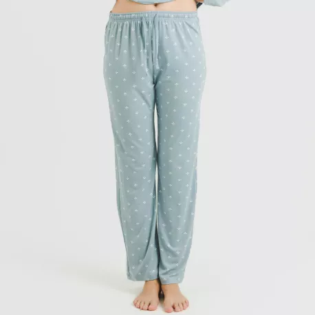 Pijama mulher soft Embera azul indigo