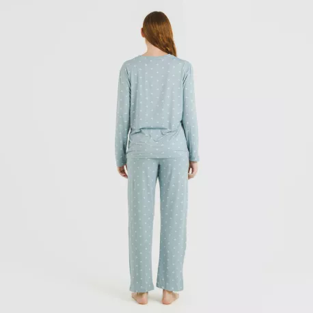 Pijama mulher soft Embera azul indigo