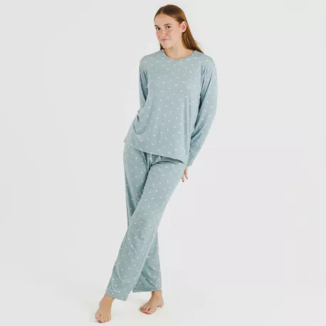 Pijama mulher soft Embera azul indigo