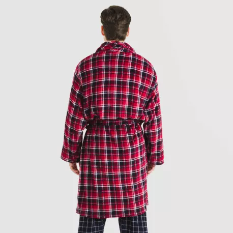 Roupão coral homem Cuadro Cocoro azul marinho