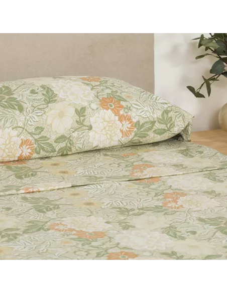 Jogo de lençóis flanela Clementina verde Jogo de lençóis flanela Clementina verde