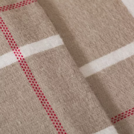 Jogo de lençóis flanela Cuadro Camel topo