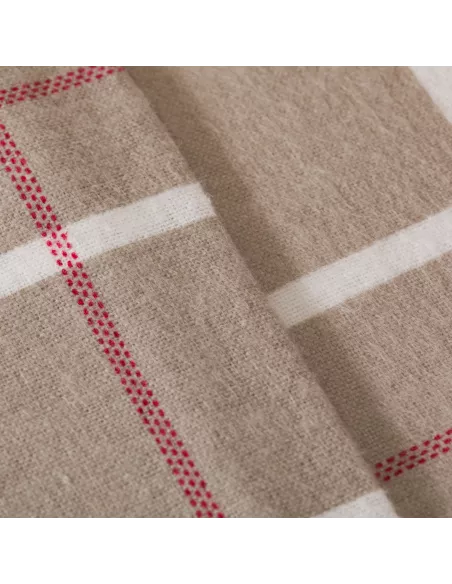 Jogo de lençóis flanela Cuadro Camel topo