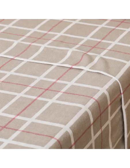 Jogo de lençóis flanela Cuadro Camel topo