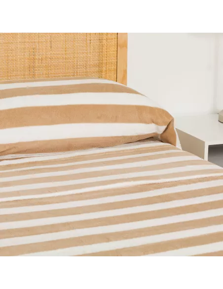 Jogo de lençóis veludo Raya Vinia arena