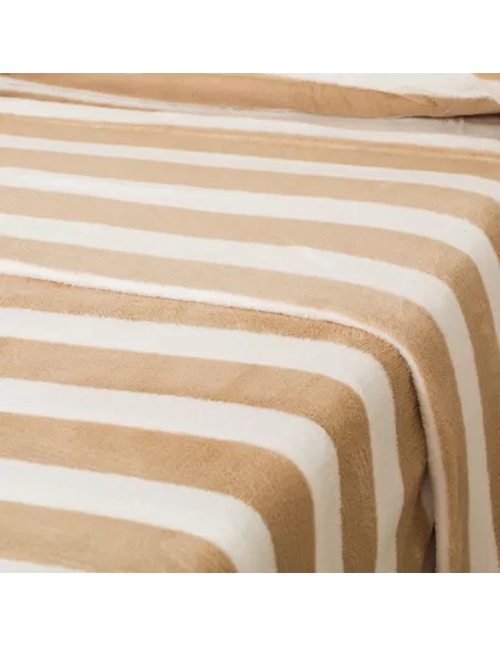 Jogo de lençóis veludo Raya Vinia arena