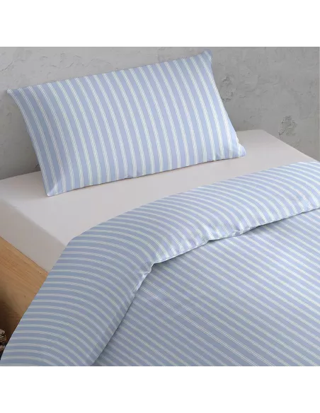Capa de edredão algodão percal Raya Marsella azul indigo