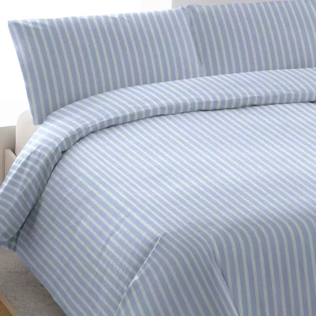 Capa de edredão algodão percal Raya Marsella azul indigo