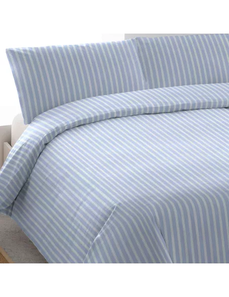 Capa de edredão algodão percal Raya Marsella azul indigo