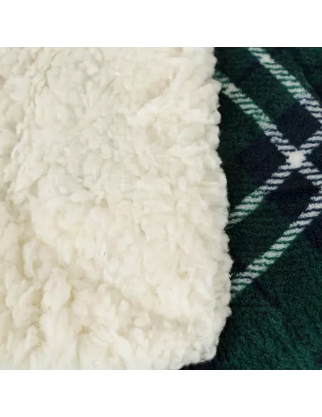 Manta sherpa Cuadro Ruz azul marinho Manta sherpa Cuadro Ruz azul marinho