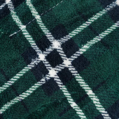 Manta sherpa Cuadro Ruz azul marinho