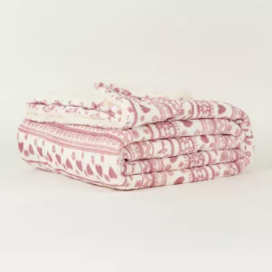Manta sherpa Candy malva rosa