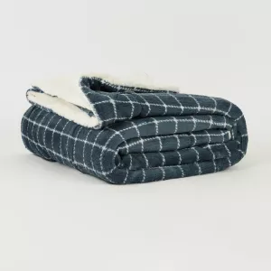 Manta sherpa Cuadro Pruden azul azafata