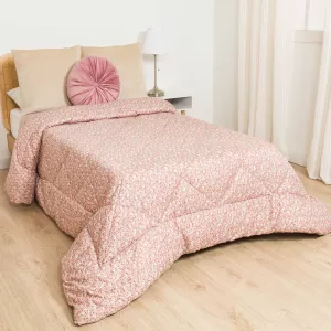 Edredão estampado Dorotea rosa