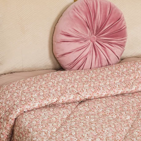 Edredão estampado Dorotea rosa
