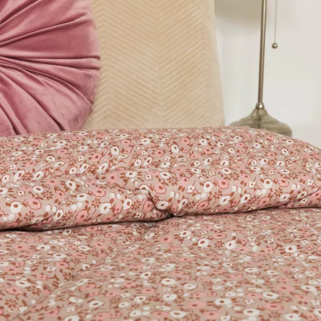 Edredão estampado Dorotea rosa