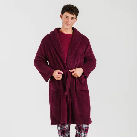 Roupão coral homem lisos