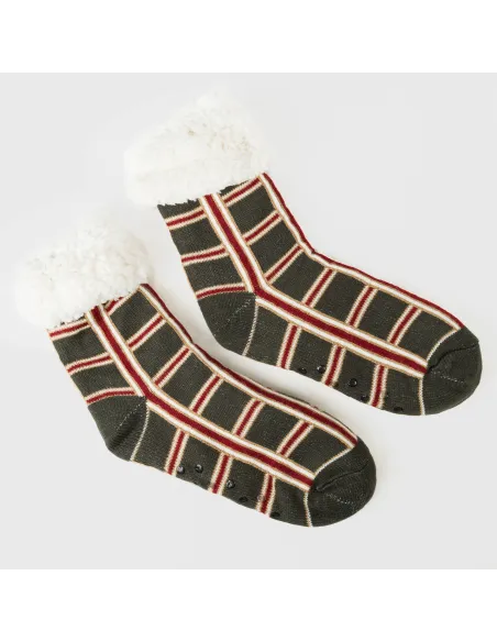 Meias homem Cuadro Nelby verde caça