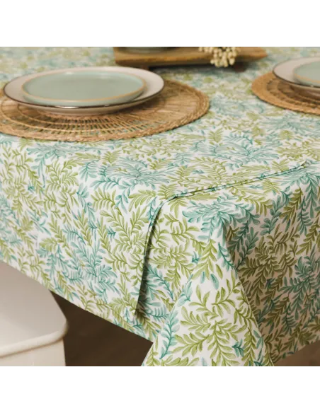 Toalha de mesa anti manchas Zafra verde Toalha de mesa anti manchas Zafra verde