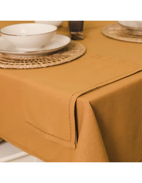 Toalha de mesa anti manchas algodão liso Toalha de mesa anti manchas algodão liso