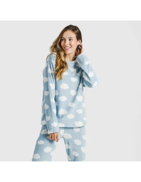Pijama coral Nubecita azul celeste Pijama coral Nubecita azul celeste