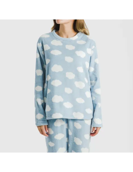 Pijama coral Nubecita azul celeste Pijama coral Nubecita azul celeste