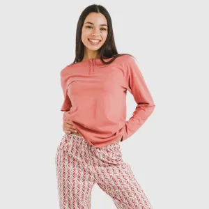 Pijama algodão Eurico marsala