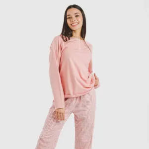 Pijama algodão Cuadro Vichy rosa