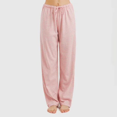 Pijama algodão Cuadro Vichy rosa