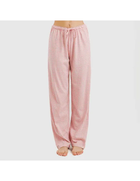 Pijama algodão Cuadro Vichy rosa Pijama algodão Cuadro Vichy rosa