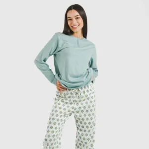 Pijama algodão Joy água marinha