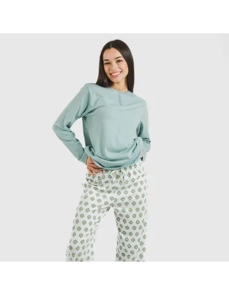 Pijama algodão Joy água marinha Pijama algodão Joy água marinha