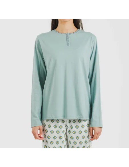 Pijama algodão Joy água marinha Pijama algodão Joy água marinha